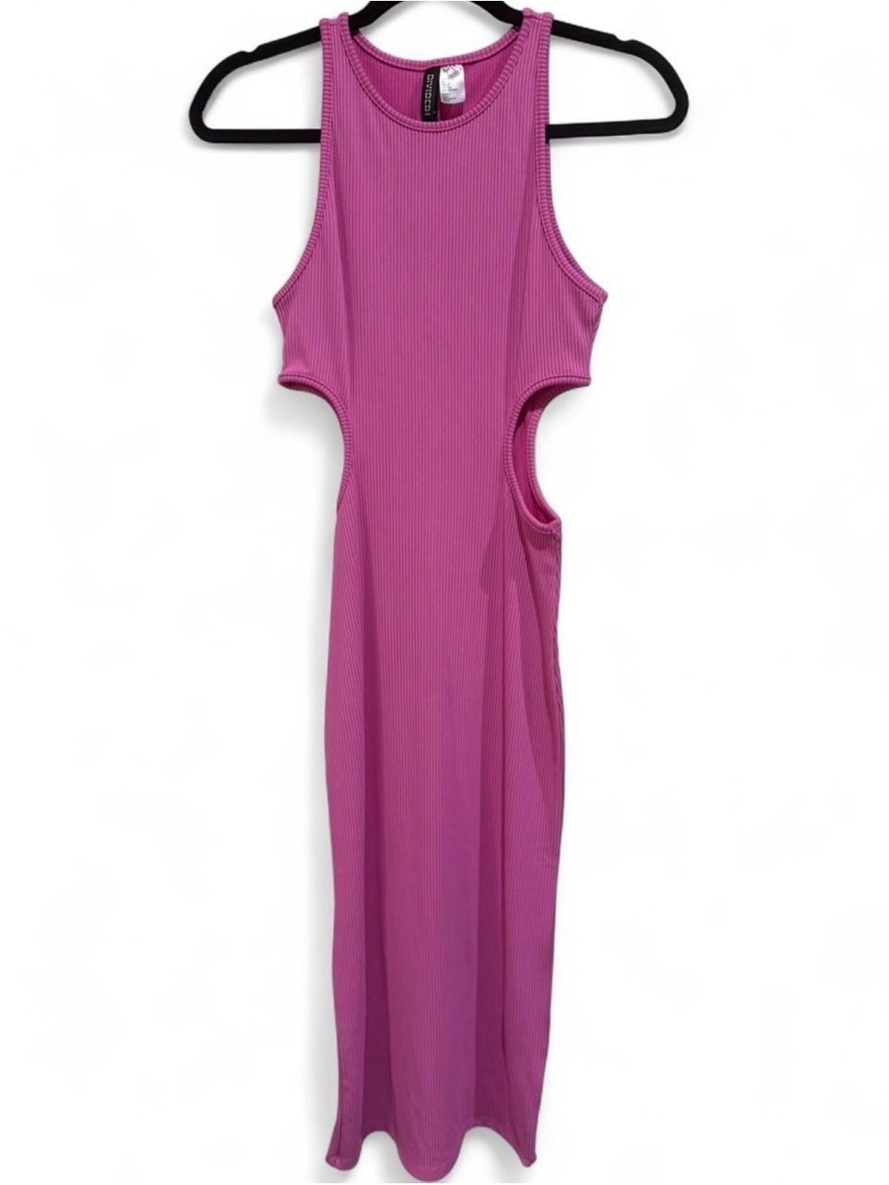 H&M Magenta Ribbed Cutout Maxi Dress